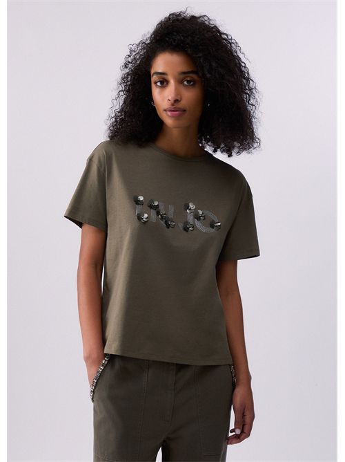 T-shirt con applicazioni gioiello LIU JO | WA6238JS923/P9330